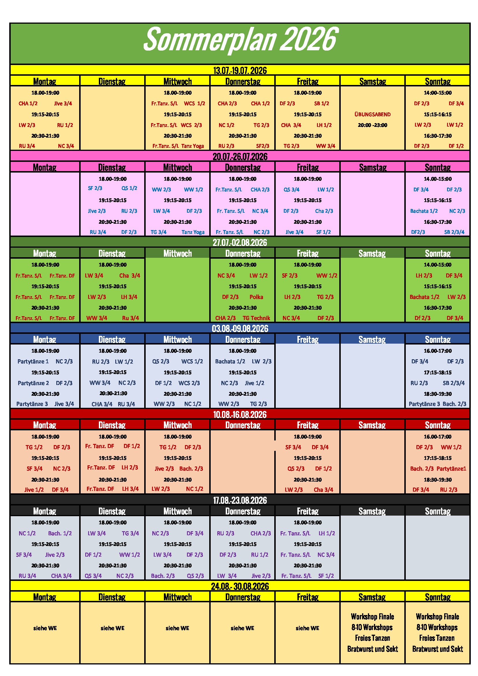 Sommerplan 2026 vom 10.07.2026 Seite 1